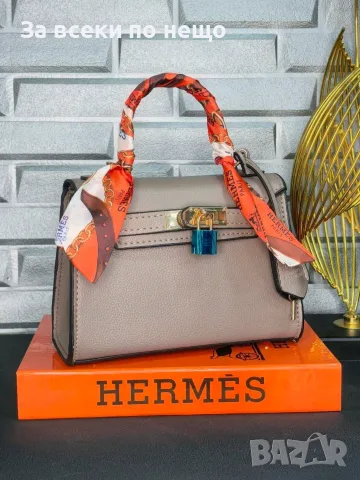 Hermes Дамска Чанта С Панделка/Шарф И Катинар Хермес - Различни Цветове Код SEM-687, снимка 8 - Чанти - 55965493