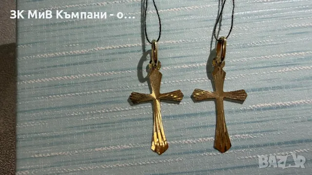 Златен детски сиджир с кръст  14 карата, снимка 2 - Колиета, медальони, синджири - 56257233