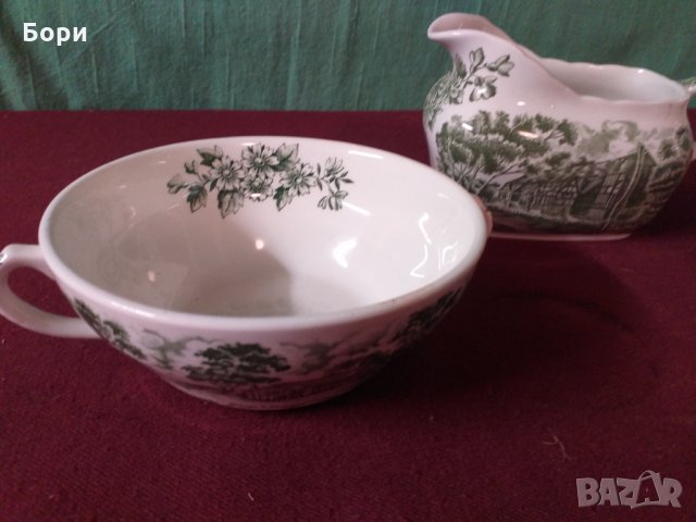 Английски порцелан W.H. Grindley & Co, снимка 3 - Чинии - 34497488