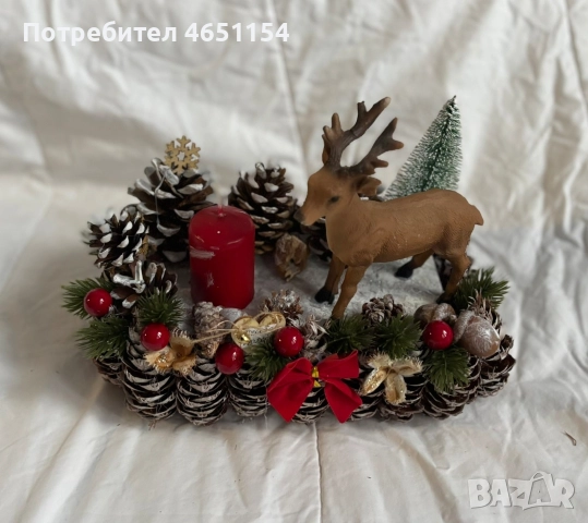 Коледен свещник "Зимна приказка ", снимка 3 - Декорация за дома - 52577709