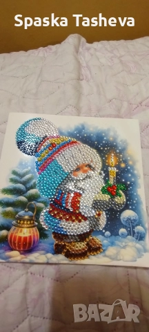 Диамантени коледни картички , снимка 12 - Декорация за дома - 52306935