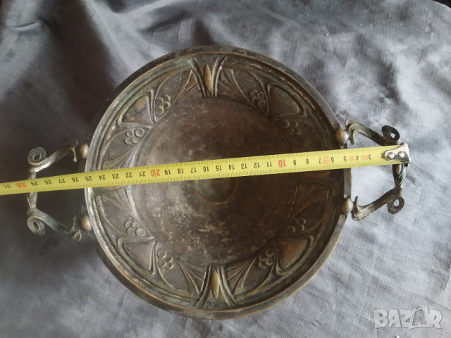 посребрена стара купа фруктиера арт нуво, снимка 3 - Антикварни и старинни предмети - 36480874