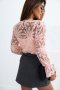 Дамска ефектна блуза в розово с дълъг ръкав, снимка 2