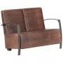 2-местен диван, състарено кафяво, естествена кожа, снимка 1 - Дивани и мека мебел - 38495019