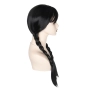 65 см черна аниме перука с две плитки и бретон, снимка 5