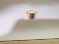 Златен пръстен с лилав аметист , снимка 8