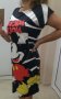 Черно-бяла рокля по тялото с щампа Мики Маус , снимка 2