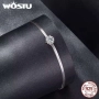 WOSTU Сребърна гривна с 0.5 каратов диамант мойсанит със сертификат, снимка 1