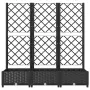 vidaXL Градинска саксия с решетка, черна, 120x40x121,5 см, полипропилен, снимка 3