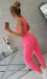Дамски комплект панталон с бюстие в неоново розово , снимка 3