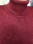 Червена блуза с поло-яка без ръкави с блестяща бордо-нишка в тъканта, снимка 2