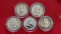 Лот от 5 сребърни възпоменателни монети 5 лв, снимка 1