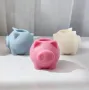 3D Прасе прасенце топчест силиконов молд форма смола гипс шоколад кашпа свещник, снимка 1