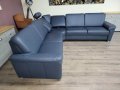 Син кожен ъглов диван Vercelli Belvita, снимка 5