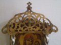 Антикварно руско домашно кандило с иконостас, снимка 2