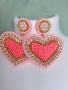Красиви обеци - "Розово сърце", снимка 4