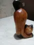 Дървена скулптура коте 17х8х5см като нова, снимка 3