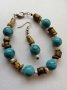 Дизайнерски комплект бижута с тюркоаз ръчна изработка + подарък, снимка 4