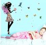 Черно момиче пеперуда колибри самозалепващ стикер лепенка за стена и мебел , снимка 2