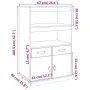 vidaXL Висок шкаф, 67x40x108,5 см, борово дърво масив, снимка 10