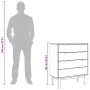 vidaXL Шкаф с чекмеджета OTTA кафяво и сиво 76,5x39,5x90 см бор масив, снимка 10