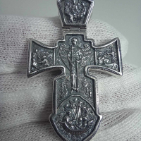 Голям сребърен кръст, снимка 2 - Колиета, медальони, синджири - 44573151