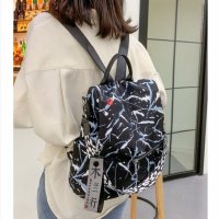 Дамска чанта - раница Sprayed Black , снимка 4 - Чанти - 37946299