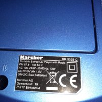 Портативен плйеър син Karcher RR 5025 , CD radio (CD player, FM radio, battery / AC, AUX-In), снимка 12 - Аудиосистеми - 38781982
