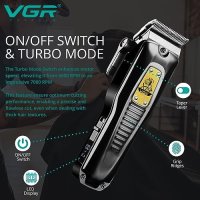 Нов Тример за Мъже VGR - Дълготрайна Батерия, Метални Керамични Остриета, снимка 5 - Машинки за подстригване - 42851392