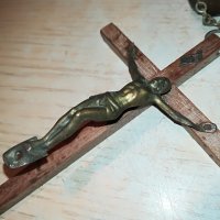 дървен кръст с христос и ланец-1.2метра, снимка 3 - Колекции - 29266925