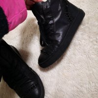 Черни обувки кецове естествена кожа, снимка 3 - Дамски ежедневни обувки - 35401400