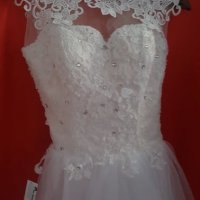 къса сватбена официална рокля с обем по поръчка, снимка 8 - Сватбени рокли - 26003371