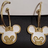 Сребърни висящи обеци Anime,Disney, масивен модел Мики,gold/нови, снимка 1 - Колиета, медальони, синджири - 39457906