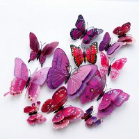 Комплект от 12 декоративни пеперуди, които да поставите на стената 3D с евтини магнитни декорации за, снимка 3 - Декорация за дома - 36629703