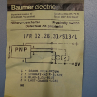 Индуктивен датчик Baumer Electric IFR 12.26.31/S13/L inductive sensor, снимка 6 - Резервни части за машини - 44602599