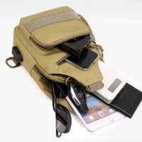 мъжка чанта тактическа за гърди+джоб за вода+USB зареждане военна, снимка 13 - Чанти - 42102008