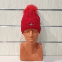Нова зимна червена дамска шапка СилвърСтар с подплата плюш, снимка 5 - Шапки - 35510350