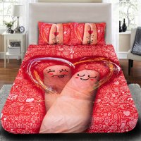 3D Луксозен спален комплект за влюбени 4302