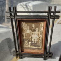Стара царска снимка с дървена рамка, снимка 1 - Антикварни и старинни предмети - 44534125