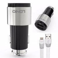 Зарядно устройство за кола LDNIO C403  Fast Charge, 4,2A, 2xUSB Port c Micro USB кабел, снимка 2 - Зарядни за кола - 30418215