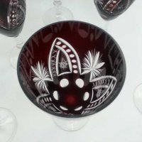 Кристални чаши за вино червен кристал, снимка 8 - Антикварни и старинни предмети - 31060388