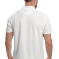 Нова бяла мъжка блуза (тениска) тип Lacoste, с яка, снимка 5 - Блузи - 37662527