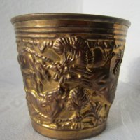 С бикове -  Стара чаша с двойно дъно от мед, метал, съд, снимка 6 - Други ценни предмети - 31111263
