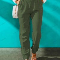 Дамски летен едноцветен панталон с ластик на талията, 9цвята - 023, снимка 12 - Панталони - 40407247