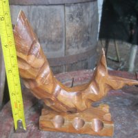 Дървена риба моливник фигура статуетка дърворезба, снимка 2 - Други - 31781074