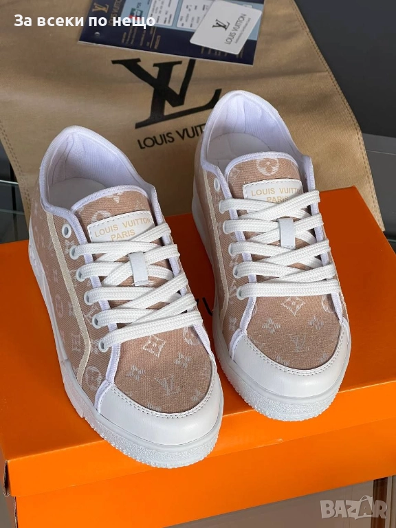 Louis Vuitton Дамски Бежови Маратонки👟Дамски Спортни Обувки Код E1107, снимка 1