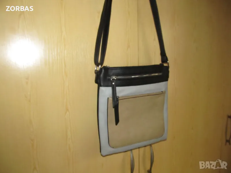 чанта - естествена кожа - унисекс трицветна, снимка 1