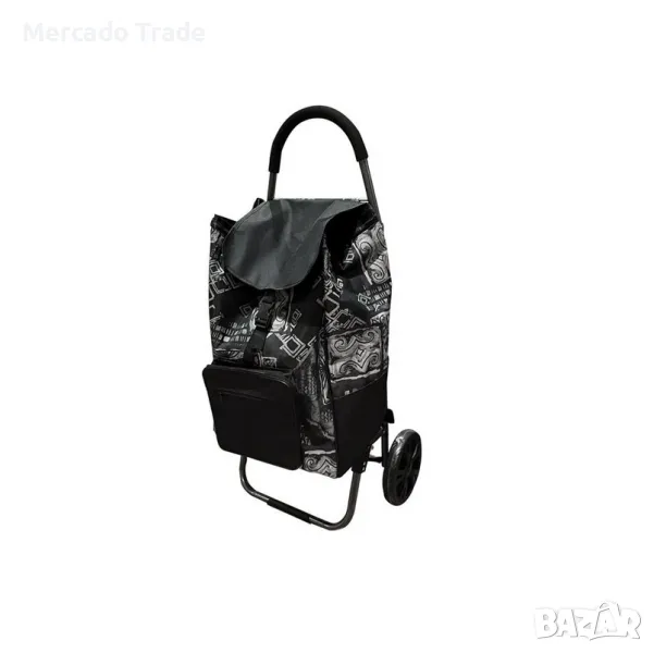 Пазарска количка Mercado Trade, Макс.тегло 35кг., Черна с шарки , снимка 1