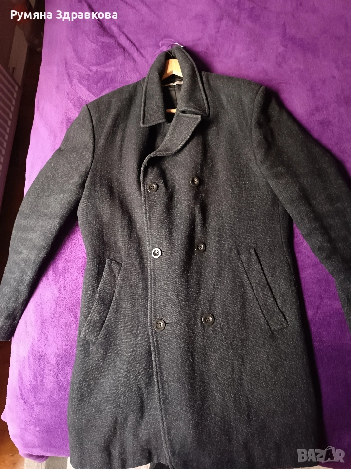Продавам тъмно сиво мъжко палто ХЛ размер, снимка 1