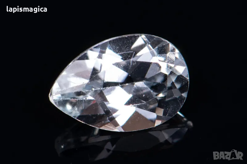 Бял топаз 1.55ct VVS капка шлифовка #4, снимка 1